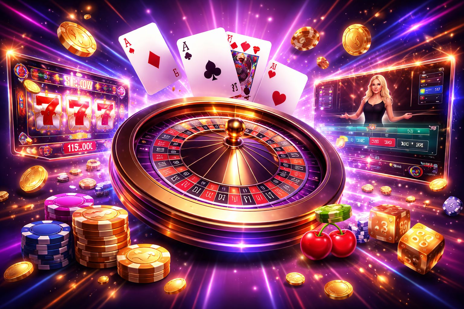 Modern digital casino dashboard with cards, roulette visuals and premium gaming layout for JEETBO7